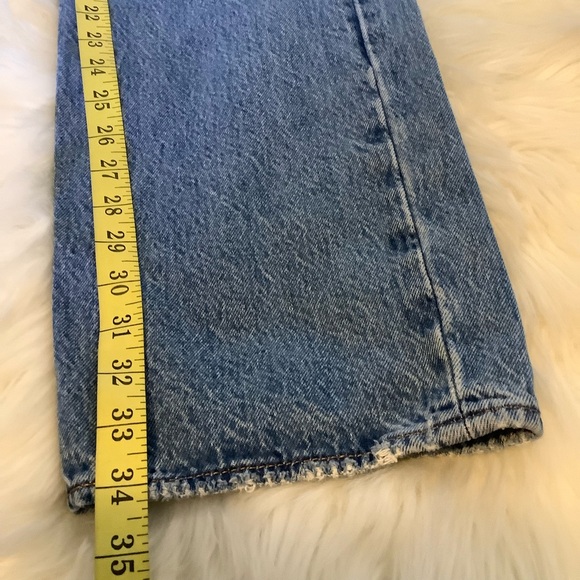 Levi's 501 Denim Blue Men Jeans Distressed/Destroyed 34x34 Straight Button Fly - Picture 15 of 16